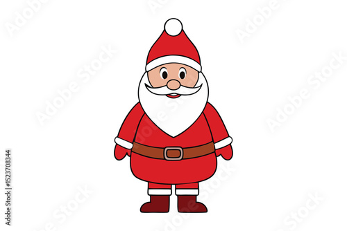 Christmas Santa Cartoon Vector Design on White Background
