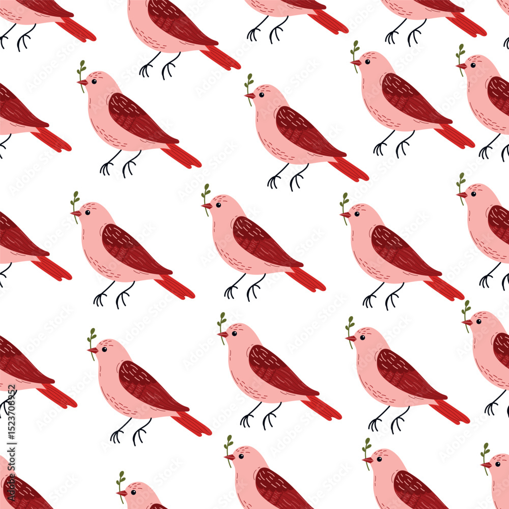 Obraz premium Spring birds single element. Spring singing birds. Vector birds for postcards and t-shirts.