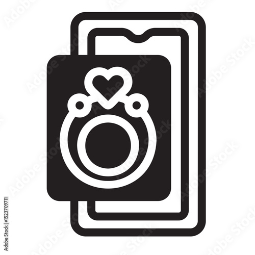 engagement ring glyph icon