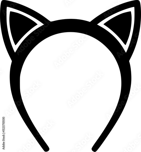 black silhouette of a headband with two pointed cat ears on top