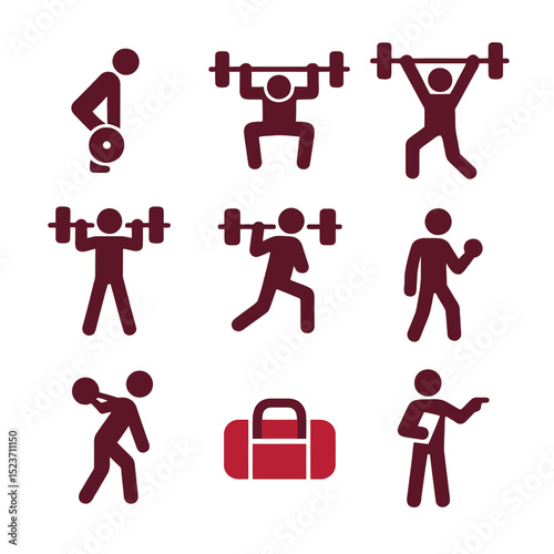 Strength training icons for fitness apps