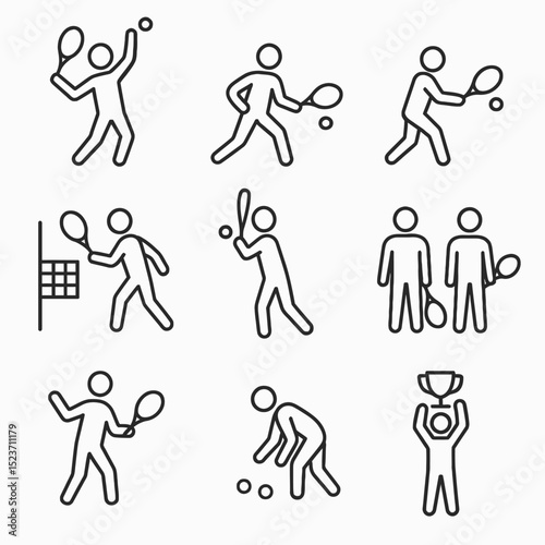 Set of tennis icons