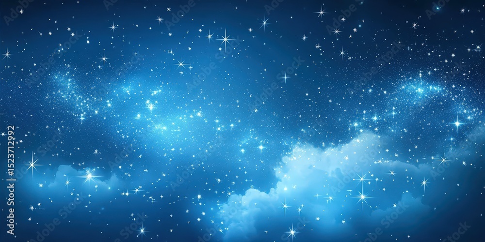 Fototapeta premium Luminous Stars Sky Galaxy Shining, Magic Stars Night, Celestial Sky Stars Design