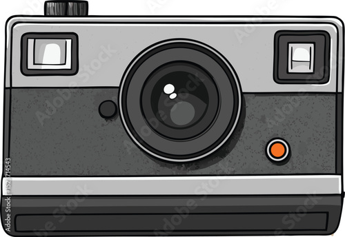 "Retro Polaroid Camera Vector Illustration"