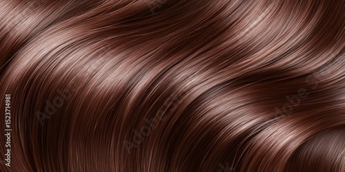 Luxurious Brown Hair Texture, Smooth Waves, and Healthy Shine Appearance