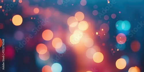 Dreamy Bokeh Lights Background with Soft Glowing Circles and Warm Haze of Color.