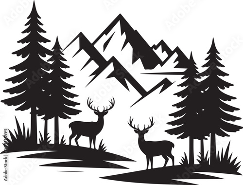 Mountain Deer SVG – Wild Forest Silhouette for Rustic Crafts

Stag in the Mountains – Outdoor Wildlife Clipart for Decor

Deer and Pine Trees SVG – Majestic Buck Design for DIY Projects

Wild Deer Sil