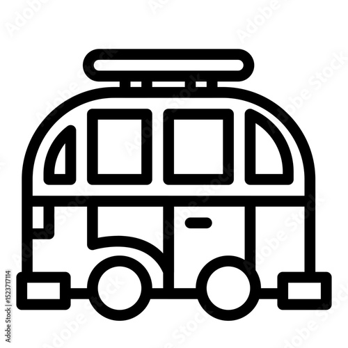Retro Camper Van Summer Travel Icon