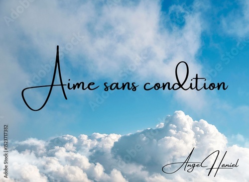 Aime sans condition – Message inspirant dans le ciel photo
