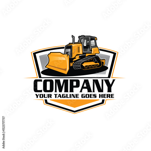 excavator logo - service logo - construction logo - heavy equipment logo - excavator vector - illustration