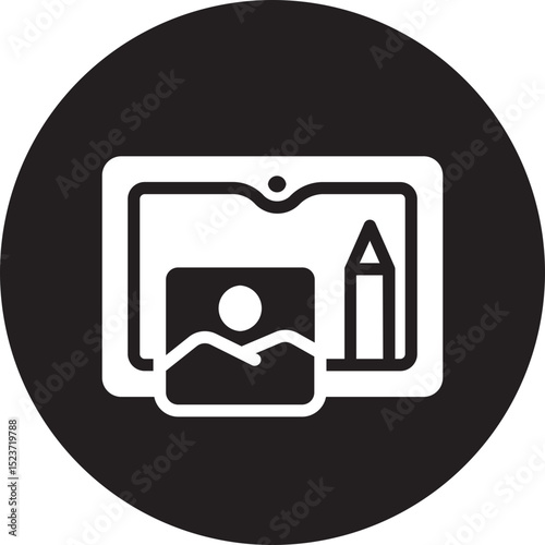 photo editing glyph icon