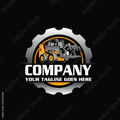excavator logo - service logo - construction logo - heavy equipment logo - excavator vector - illustration