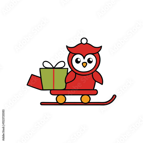 cat with a gift box