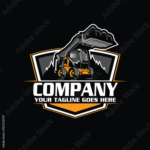 excavator logo - service logo - construction logo - heavy equipment logo - excavator vector - illustration
