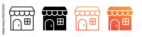 Retail Multiple Style Icon Set Vector 