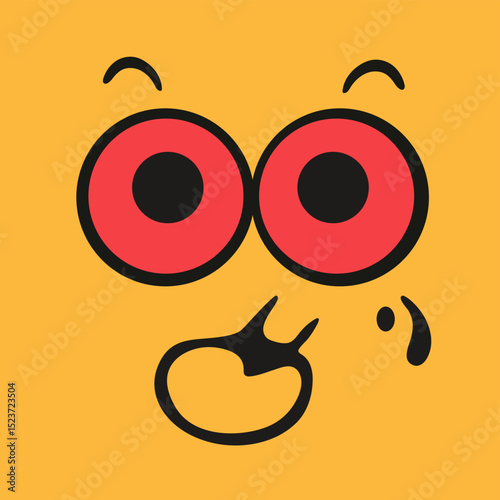 Funny Cartoon Emotion. Positive Graphic Design.