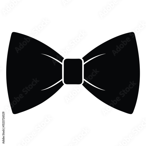 Simple black bow tie icon illustration