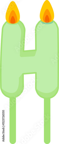 Colorful Birthday Candle Numbers and Letters