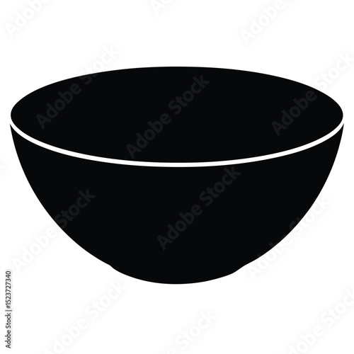 Simple black bowl icon graphic design element