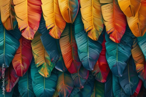Colorful Tropical Leaves Background for Vibrant and Exotic Decor