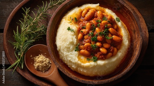 Burundi dish Ugali and Beans Thick maize porridge with stewed beans simple and filling