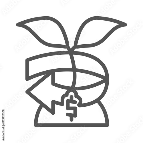 Roi (Return On Investment) Outline Icon