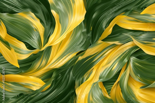 Vibrant Green and Yellow Leaf Pattern for Nature Backgrounds