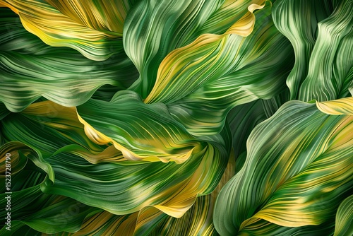 Vibrant Green and Yellow Leaf Patterns for Nature Inspired Designs