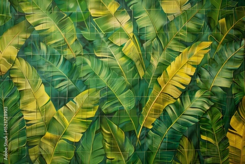 Lush Green Tropical Leaves Background for Nature-Themed Designs