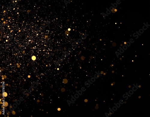 幻想的な光の粒 汎用金色のパーティクル素材