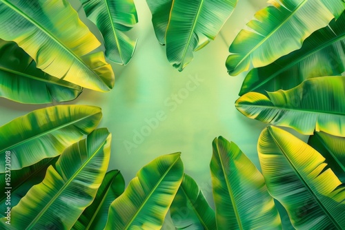 Lush Tropical Green Leaves Creating a Vibrant Natural Background
