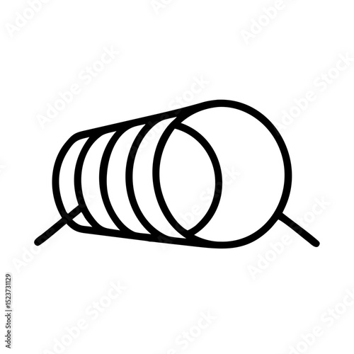 Agility Dog Training Tunnel Outline for Pet Training Blogs, Canine Sports Websites, Animal Training Resources, and Dog Enthusiast Content  