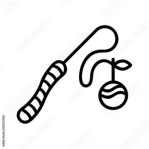 Cat Toy with Teaser Wand and Ball for Pet Blogs, Animal Care Websites, Feline Engagement, and Social Media Pet Content  