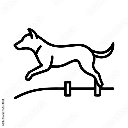 Dog Agility Jumping Over Hurdles for Sports Blogs, Animal Training Websites, Dog Owners, Agility Competitions, and Pet Care Content  