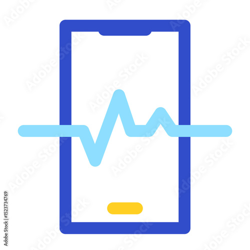 Mobile Phone Displaying Heart Rate Monitoring or Tracking Symbol