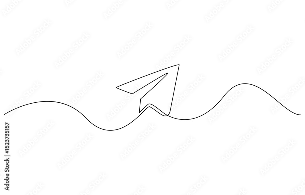Obraz premium Paper Plane Icon continuous line drawing