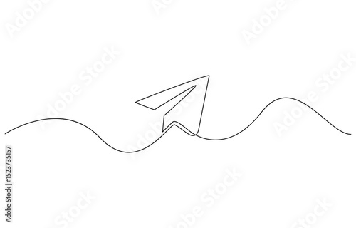 Paper Plane Icon continuous line drawing
