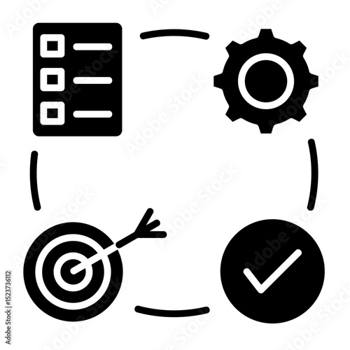 Pdca Cycle  Icon Element For Design	