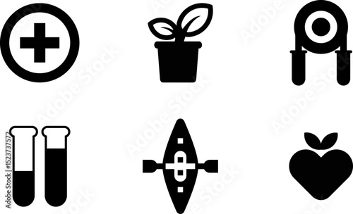 Modern  Rounded Filled Healthy Lifestyle Icon Set