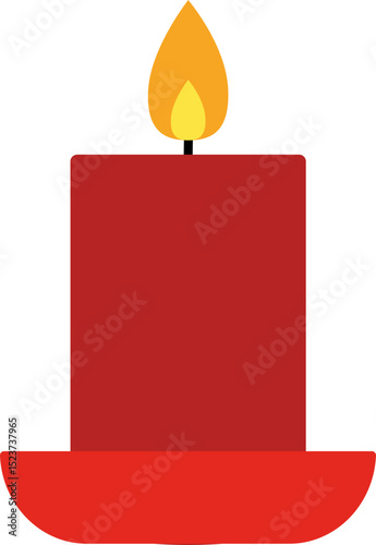 Illustration of a Lit Red Candle.
Simple shape holiday red candle design.
Burning red candle flat stock vector Isolated.
Transparent background. SVG file.