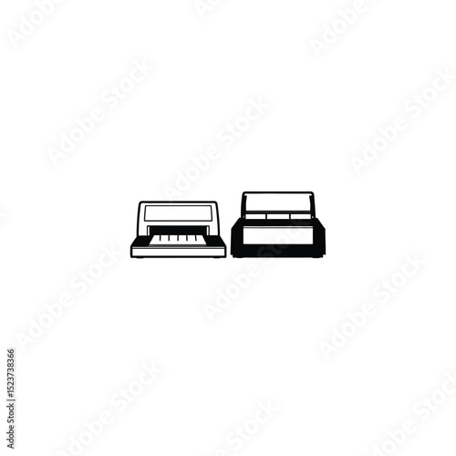 Flat silhouette of an immunohistochemistry analyzer with two sections on white background