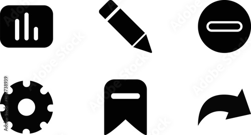 Modern  Rounded Filled Web Essentials Icon Set