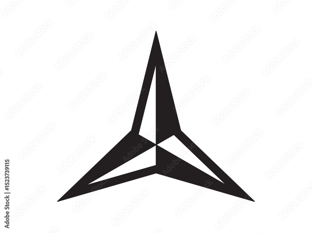 Vector isolated three point star decorative text mark symbol infographics colorless black and white outline silhouette shadow shape stencil solid black Vector isolated three point star decorative text mark symbol infographics colorless black and white outline silhouette shadow shape stencil solid black