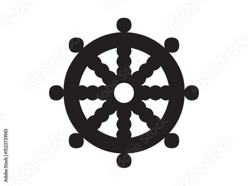 Vector isolated steering wheel simple symbol colorless black and white outline silhouette shadow shape stencil solid black