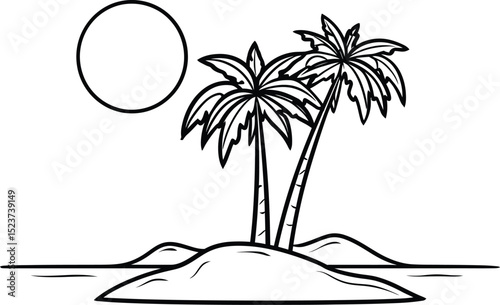 High quality photo of palm tree on the beach.