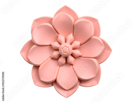 3D Rendered Pink Flower Isolated on Transparent Background