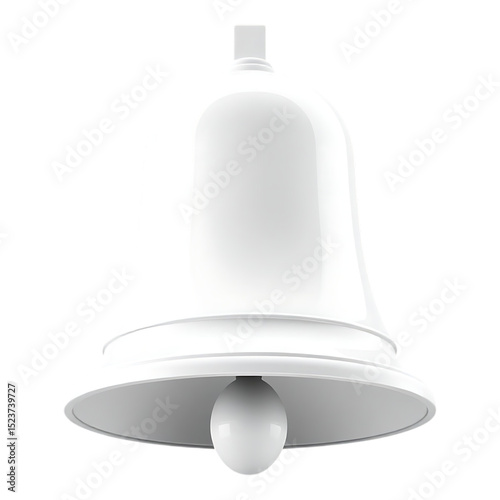 Shiny white bell with a clapper