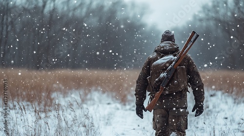A hunter using a thermal scope for night hunting

