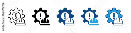 Risk icon sheet multiple style collection