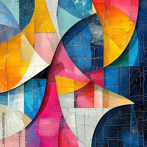 Artistic Generative Background of Trendy Abstract Composition With Surreal Collage and Vibrant Colors Designed for Contemporary Print or Flier Concept